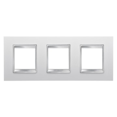 Placa ornament cproiector horus lux international - in technopolymer - 2+2+2 modul horizontal - white - cproiector horus