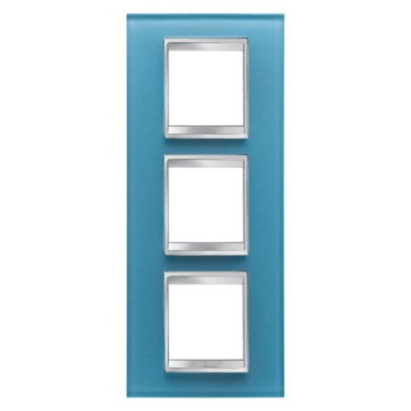 Placa ornament cproiector horus lux international - in glass - 2+2+2 modul vertical - aquamarine - cproiector horus