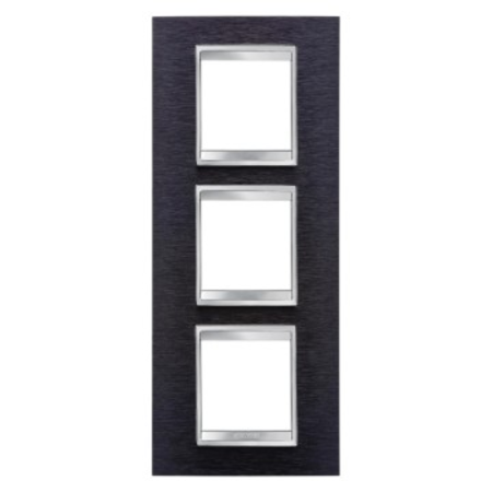 Placa ornament cproiector horus lux international - in metal - 2+2+2 modul vertical - aluminium black - cproiector horus