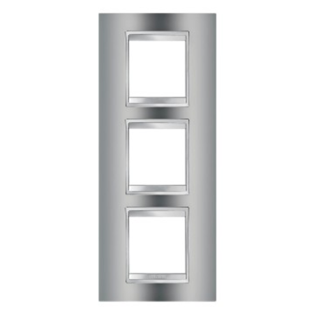 Placa ornament cproiector horus lux international - in metallised technopolymer - 2+2+2 modul vertical - chrome - cproiector horus