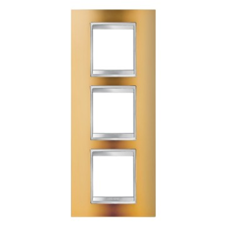 Placa ornament cproiector horus lux international - in metallised technopolymer - 2+2+2 modul vertical - gold - cproiector horus