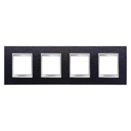 Placa ornament cproiector horus lux international - in metal - 2+2+2+2 modul horizontal - aluminium black - cproiector horus