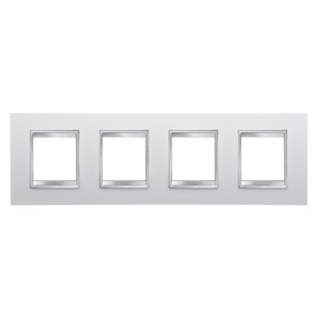 Placa ornament cproiector horus lux international - in technopolymer - 2+2+2+2 modul horizontal - white - cproiector horus