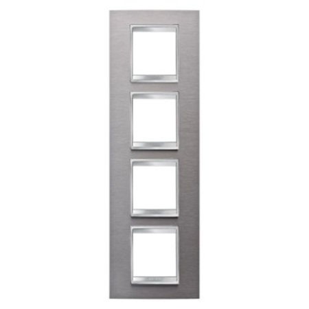 Placa ornament cproiector horus lux international - in metal - 2+2+2+2 modul vertical - brushed stainless steel - cproiector horus