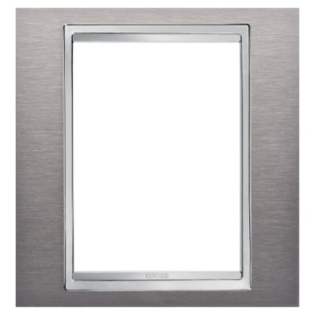 Placa ornament CProiector HORUS LUX - Standard englez - METAL - 1 modul - BRUSHED STAINLESS STEEL - CProiector HORUS