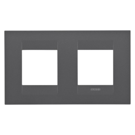 Placa ornament CProiector HORUS GEO International - IN PAINTED TECHNOPOLYMER - 2+2 module HORIZONTAL - SATIN BLACK - CProiector HORUS