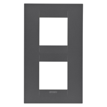 Placa ornament CProiector HORUS GEO International - IN PAINTED TECHNOPOLYMER - 2+2 module VERTICAL - SATIN BLACK - CProiector HORUS