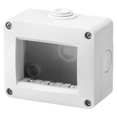 Doza aparenta cu suport incorporat - protected ip40 3 modul - ral 7035 grey - cproiector horus