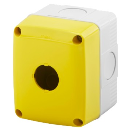 Empty enclosure for intrerupator cu revenires, controls and indicators - 1 modul - diametru 22mm - yellow lid - ip66