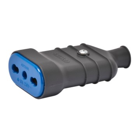 Portable socket-outlet - italian standard - 2p+e 10/16a 250v ac - type p17 dual amperage - slate