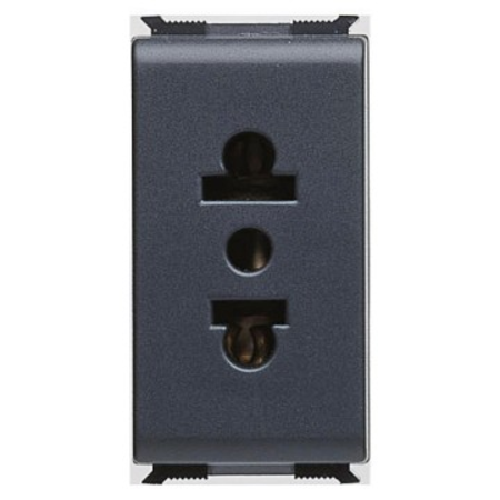 EURO AMERICAN STANDARD SOCKET-OUTLET - 250/125V ac - 2P+E 10/15A - 1 modul - PLAYBUS