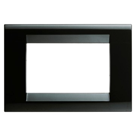 Placa ornament PLAYBUS - IN TECHNOPOLYMER GLOSSY FINISH - 2 modul - TONER BLACK - PLAYBUS