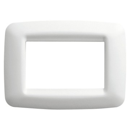 Placa ornament PLAYBUS YOUNG - IN TECHNOPOLYMER - SATIN FINISHING - 3 modul - CLOUD WHITE - PLAYBUS