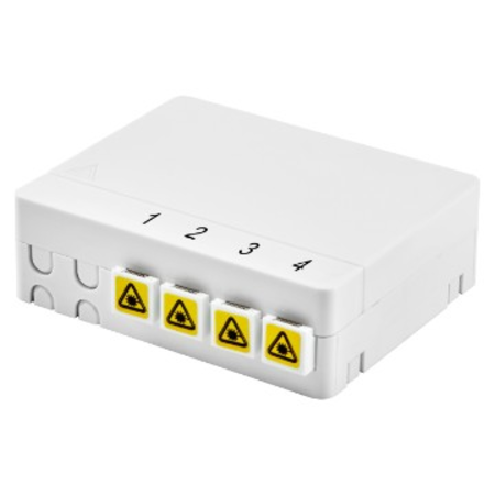 APARTMENT TERMINATION COMPACT BOX - COMPLETE OF 4 SC/APC ADAPTERS - WHITE