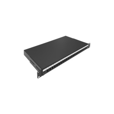 19'' empty fiber optic patch panel drawer - 24 sc/lc couplers - 1u - black