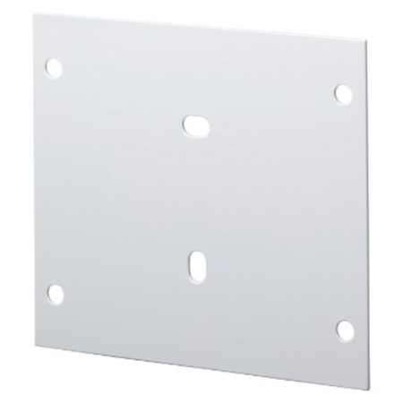 Insulating back mounting plate for support bases - fixing to wall with screws
