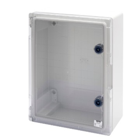 WATERTIGHT BOARD WITH TRANSPARENT DOOR FITTED WITH LOCK - GWPLAST 120 - 396X474X160 - IP55 - GREY RAL 7035