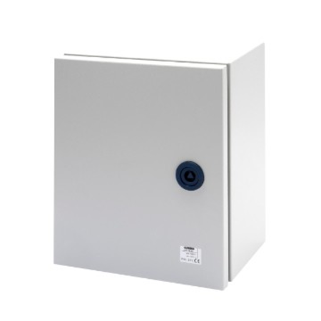 BOARD IN METAL WITH BLANK DOOR FITTED WITH LOCK 250X300X160 - IP55 - GREY RAL 7035