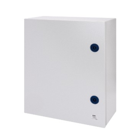 BOARD IN METAL WITH BLANK DOOR FITTED WITH LOCK 405X650X200 - IP55 - GREY RAL 7035