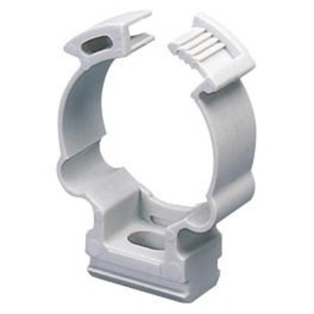 Shockproof polymer saddle collar clip - for external conduits Ø 20mm - grey ral 7035