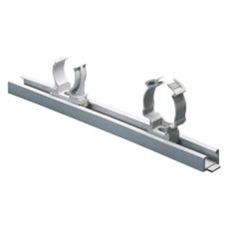 MODULAR LOCK-JOINT RAIL TO FIX SHOCKPROOF POLYMER SUPPORTS - GREY RAL7035