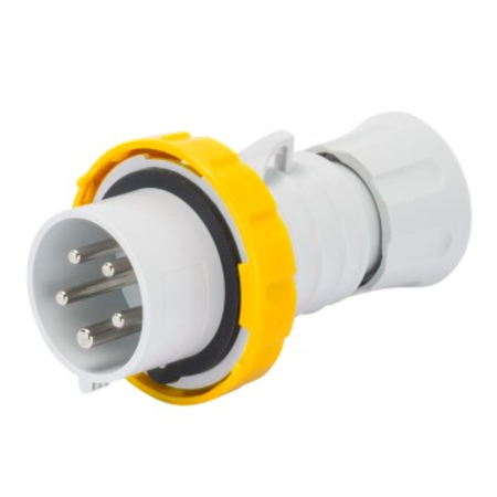 Stecher fisa industriala HP - IP66/IP67/IP68/IP69 - 2P+E 16A 100-130V 50/60HZ - YELLOW - 4H - FAST WIRING