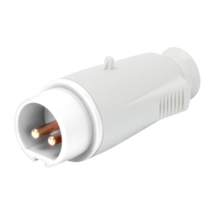 Stecher fisa industriala - IP44 - 2P 16A 20-25 e 40-50V 50-60HZ d.c. - WHITE - 10H - Strangere cu surub