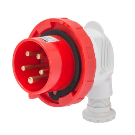 Stecher fisa industriala 90° - IP67 - 2P+E 32A 380-415V 50/60HZ - RED - 9H - Strangere cu surub