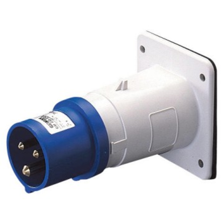 Stecher fisa industriala fixa - IP44 - 2P+E 32A 200-250V 50/60HZ - BLUE - 6H - Strangere cu surub