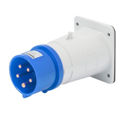 Stecher fisa industriala fixa - IP44 - 3P+N+E 32A 200-250V 50/60HZ - BLUE - 9H - Strangere cu surub