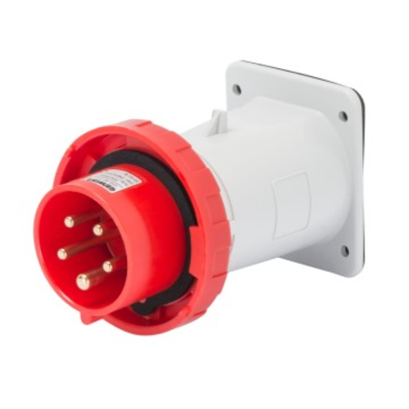 Stecher fisa industriala fixa - IP67 - 2P+E 16A 380-415V 50/60HZ - RED - 9H - Strangere cu surub