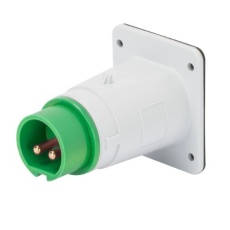 Stecher fisa industriala fixa - IP44 - 2P 16A 20-25V and 40-50V 50-60HZ - GREEN - 4H - Strangere cu surub