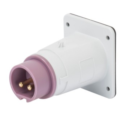 Stecher fisa industriala fixa - IP44 - 2P 32A 20-25V 50-60HZ - VIOLET - n.r. - Strangere cu surub