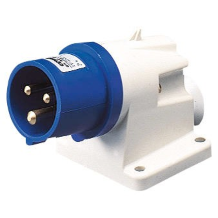 Stecher fisa industriala fixa 90° - IP44 - 2P+E 32A 200-250V 50/60HZ - BLUE - 6H - Strangere cu surub