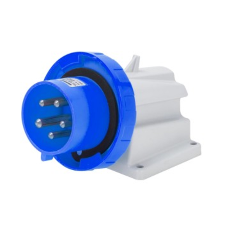 Stecher fisa industriala fixa 90° - IP67 - 3P+N+E 32A 200-250V 50/60HZ - BLUE - 9H - Strangere cu surub