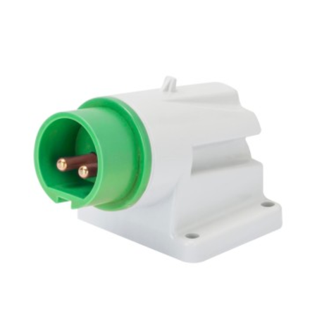 Stecher fisa industriala fixa 90° - IP44 - 2P 16A 20-25V and 40-50V 50-60HZ - GREEN - 4H - Strangere cu surub