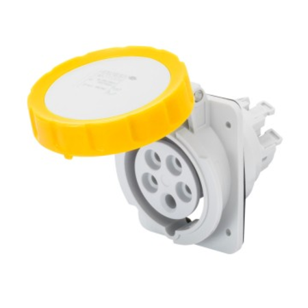 Priza industriala incastrata 10° HP - IP66/IP67 - 2P+E 16A 100-130V 50/60HZ - YELLOW - 4H - FAST WIRING