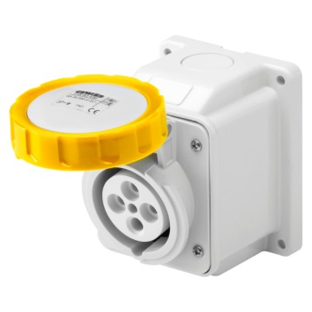 Priza industriala aparenta 10° - IP67 - 2P+E 32A 100-130V 50/60HZ - YELLOW - 4H - Strangere cu surub