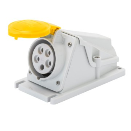 Priza industriala aparenta 90° - IP44 - 2P+E 16A 100-130V 50/60HZ - YELLOW - 4H - Strangere cu surub