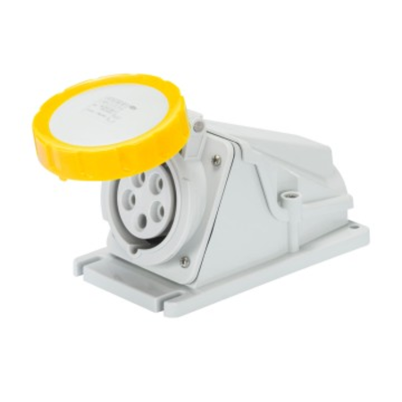 Priza industriala aparenta 90° - IP67 - 2P+E 32A 100-130V 50/60HZ - YELLOW - 4H - Strangere cu surub