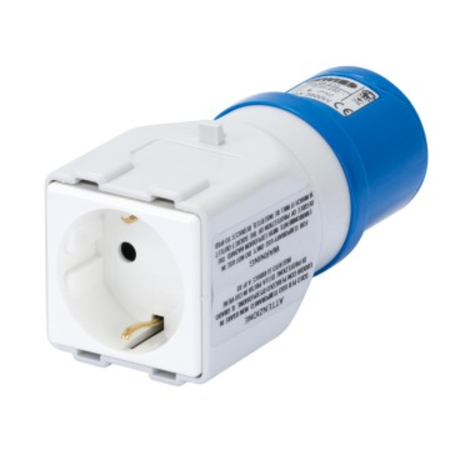 Adaptor industrial IP44 - SOCKET-OUTLET 2P+E 16A 230V ac 50/60HZ - 1 PLUG 2P+E 10/16A GERMAN STD.