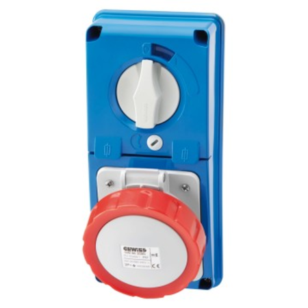 Priza industriala cu interblocaj verticala - WITHOUT BOTTOM - WITH FUSE-HOLDER BASE - 2P+E 16A 380-415V - 50/60HZ 9H - IP67