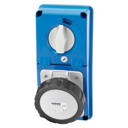 Priza industriala cu interblocaj verticala - WITHOUT BOTTOM - WITH FUSE-HOLDER BASE - 3P+E 16A 480-500V - 50/60HZ 7H - IP67