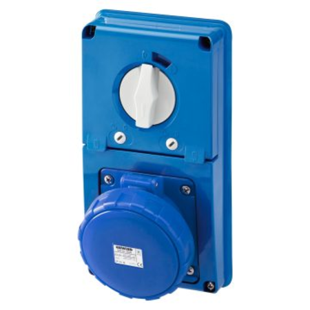 Priza industriala cu interblocaj verticala - WITHOUT BOTTOM - WITH FUSE-HOLDER BASE - 2P+E 63A 200-250V - 50/60HZ 6H - IP67