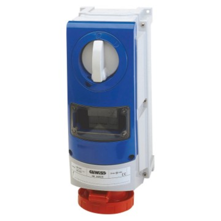 Priza industriala cu interblocaj verticala - WITH BOTTOM - WITH FUSE-HOLDER BASE - 2P+E 63A 380-415V-50/60HZ 9H - IP66