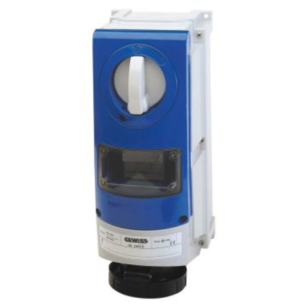 Priza industriala cu interblocaj verticala - WITH BOTTOM - WITH FUSE-HOLDER BASE - 3P+E 63A 480-500V-50/60HZ 7H - IP66