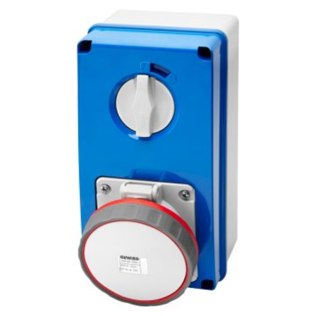 Priza industriala cu interblocaj verticala - WITH BOTTOM - WITHOUT FUSE-HOLDER BASE - 3P+N+E 63A 346-415V - 50/60HZ 6H - IP67