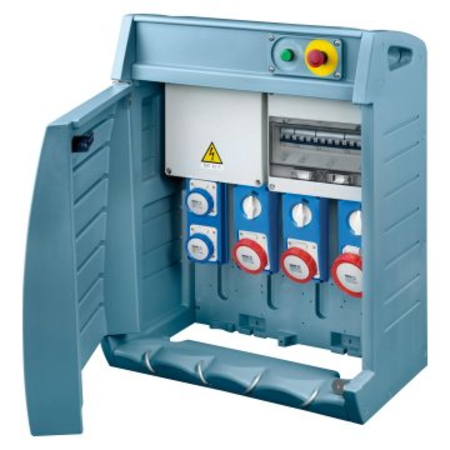 Organizator Q-BOX 4 - WITH SUPPLY PLUG - WIRED - 2 2P+E 16A IEC 309 + 2 3P+E 16A + 1 3P+E 32A - IP55