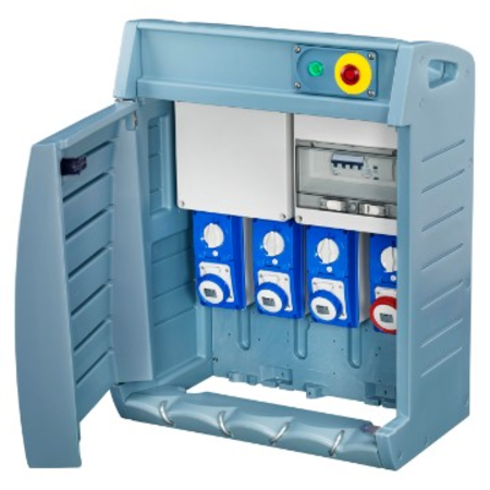 Organizator Q-BOX 4 - WITH SUPPLY PLUG - WIRED - CBF - 2 2P+E 16A + 2 3P+E 16A + 1 3P+E 32A - IP55