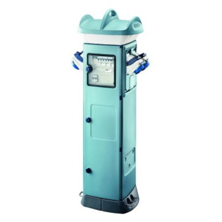 QMC63C - WIRED - FOR CAMPSITE - DOUBLE SIDE TAKE-OFF - 4 SOCKET OUTLET 2P+E 16A Organizator santier C - IP55 - LIGHT BLUE